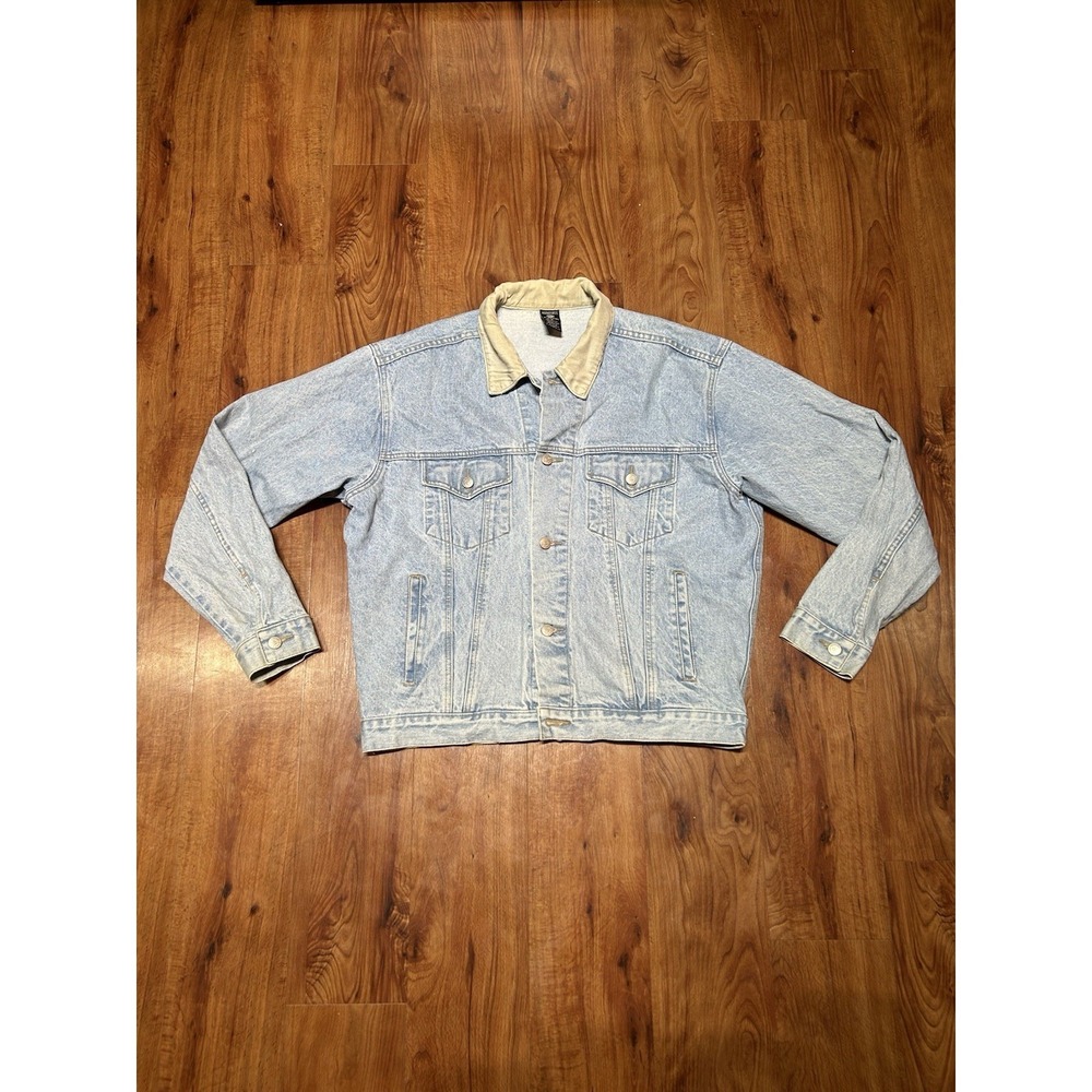 Vintage Warner Bros Jacket Men's Medium Looney Tunes Denim Light Wash Trucker